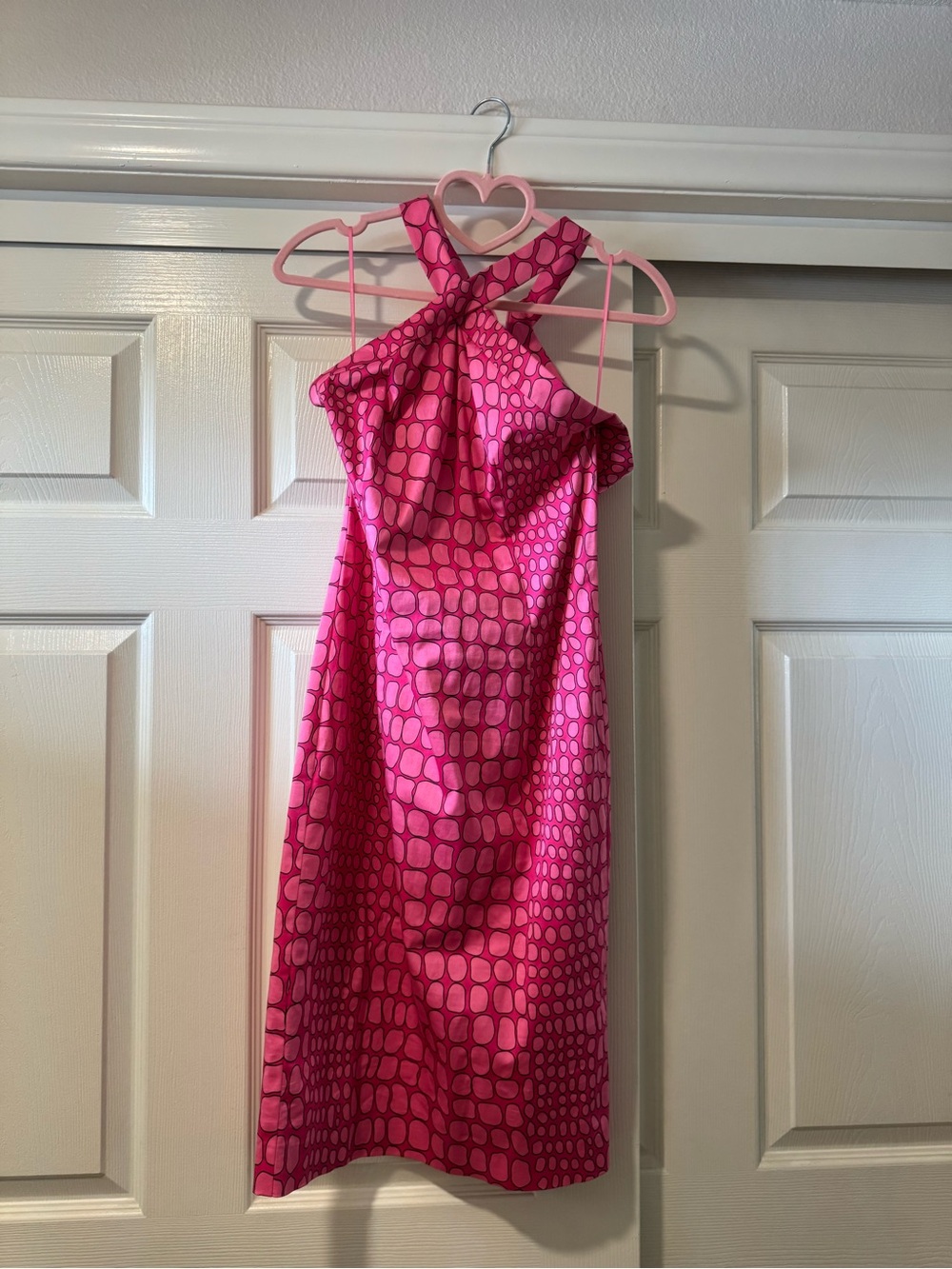 Moschino One-Shoulder Pink Geometric Shift Dress